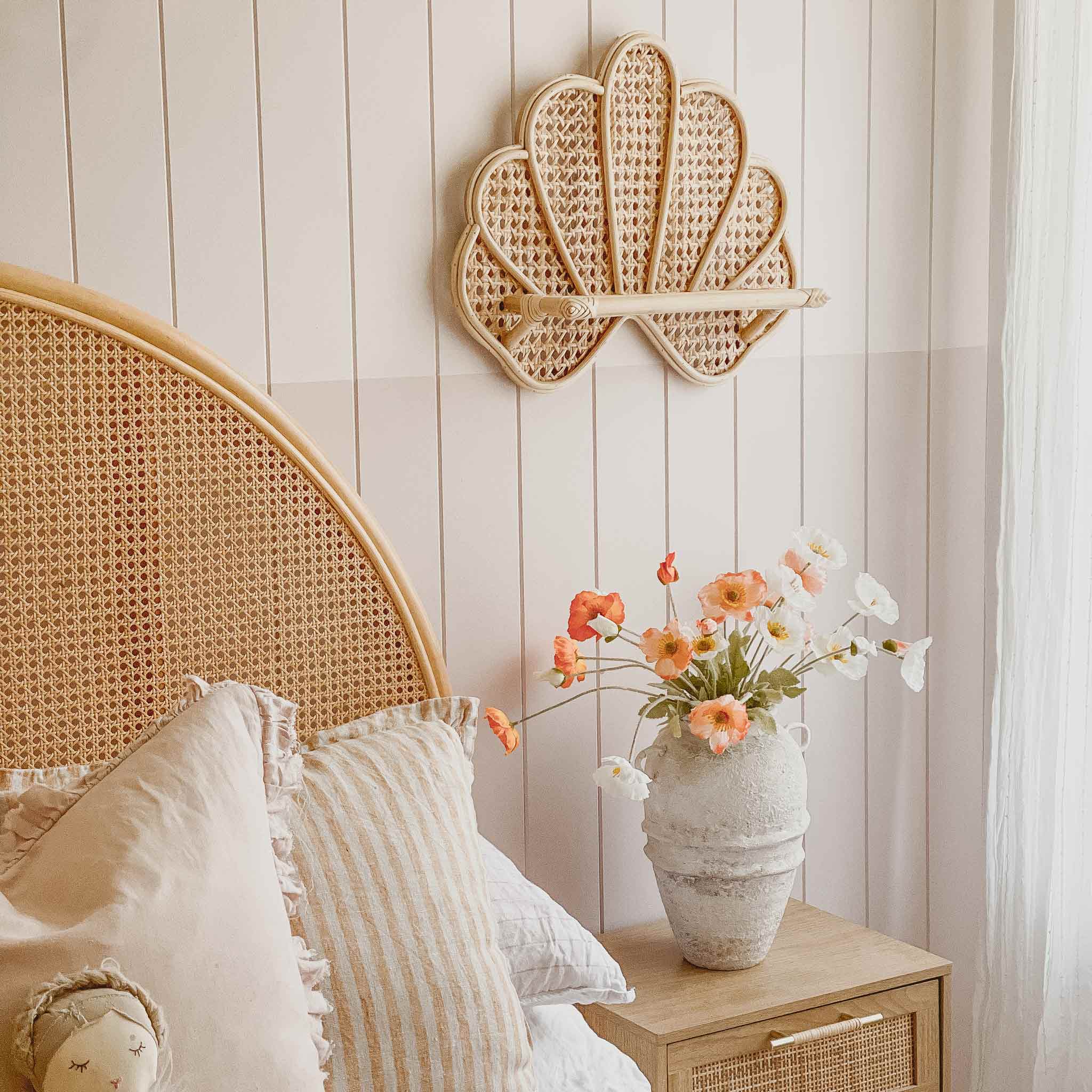 Ariel Rattan Shell Shelf - Bedroom Decor – Stitch & Straw