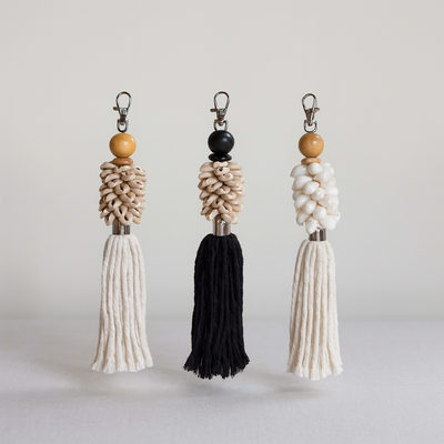 Shell & Tassel Bag Charm Keychain