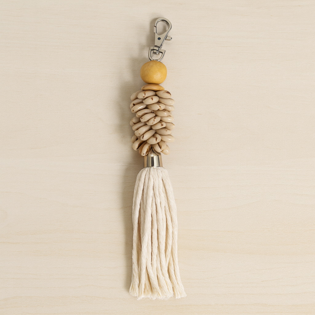 Shell & Tassel Bag Charm Keychain
