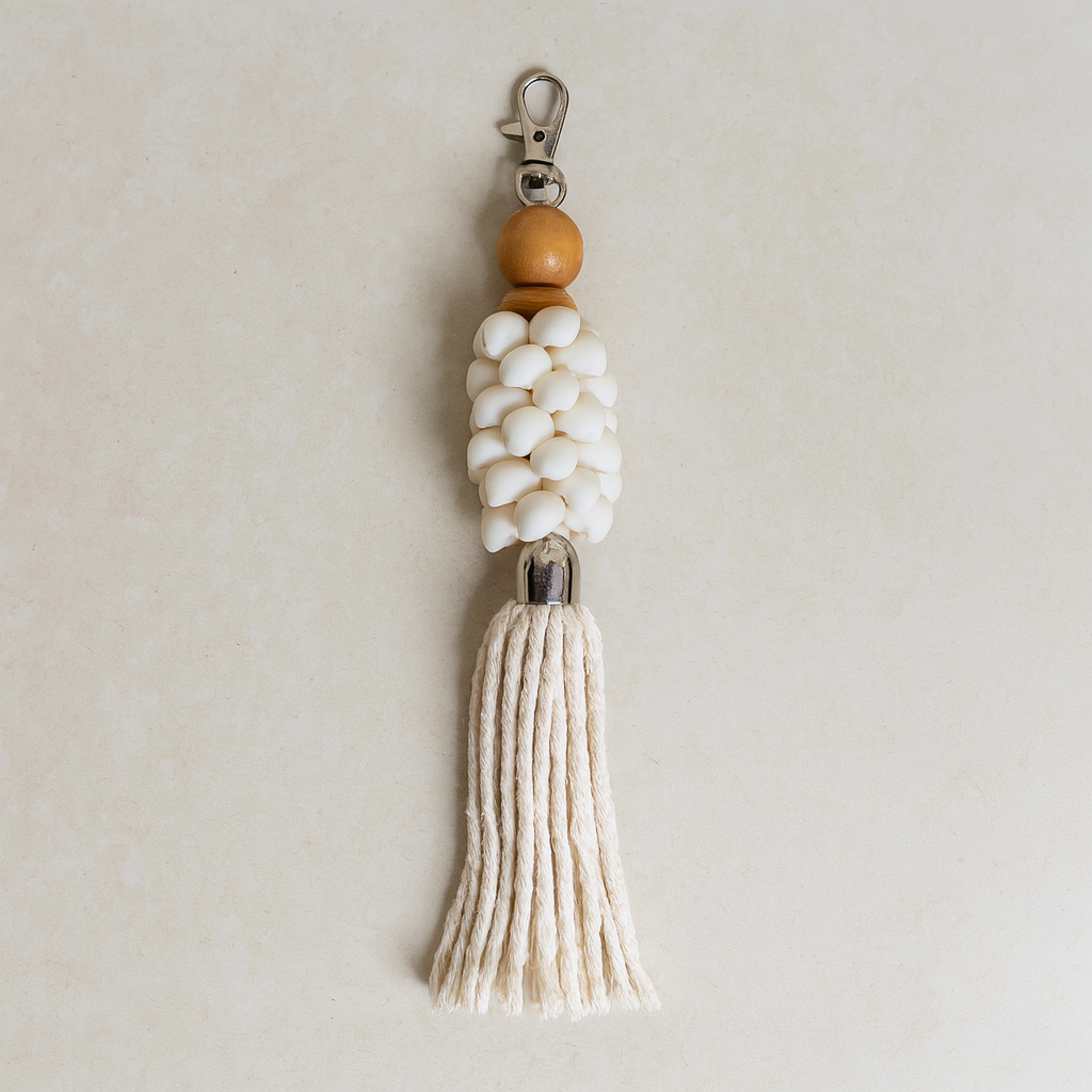 Shell & Tassel Bag Charm Keychain