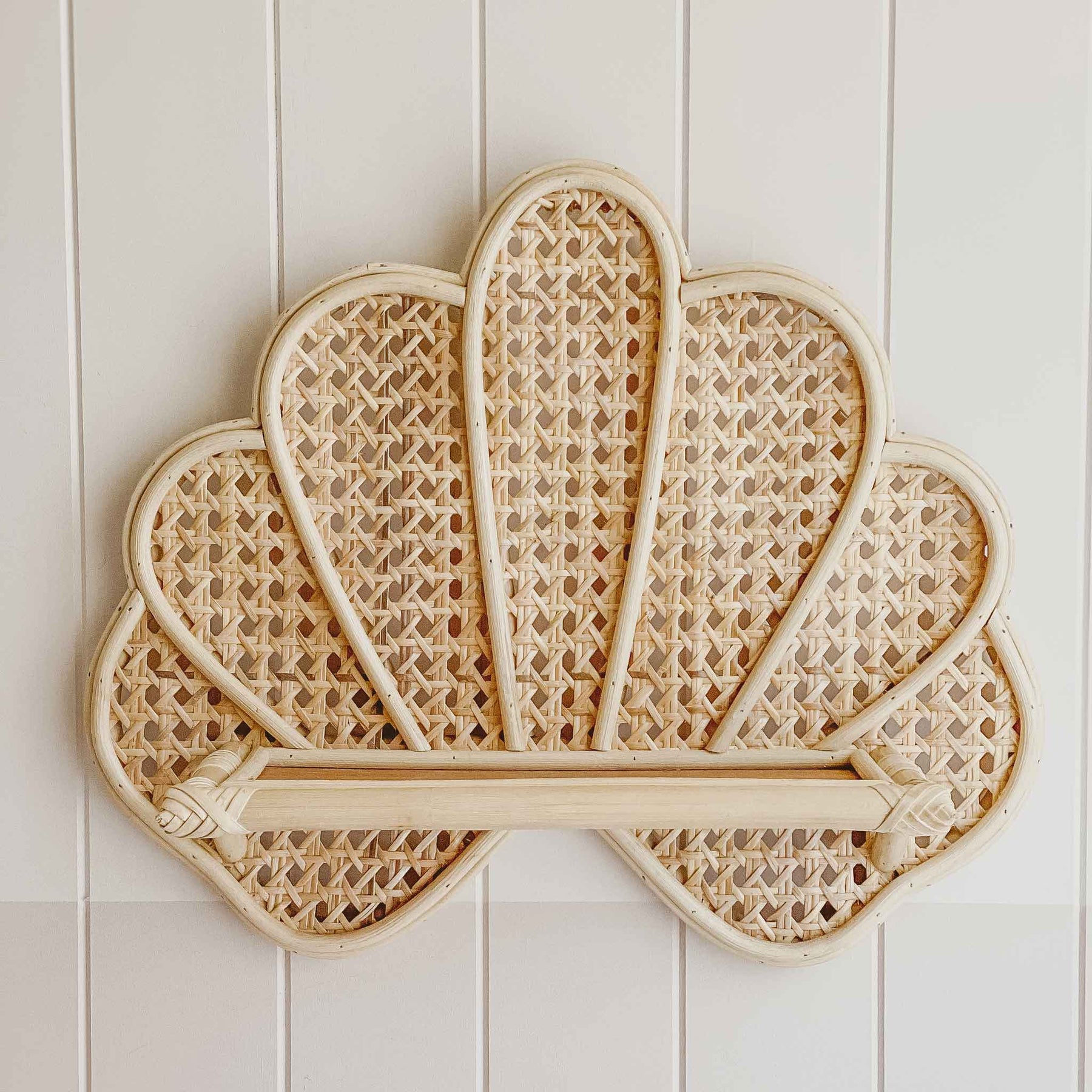 Decorative Rattan Shell Ariel Rattan Shell Shelf - Bedroom Decor – Stitch & Straw