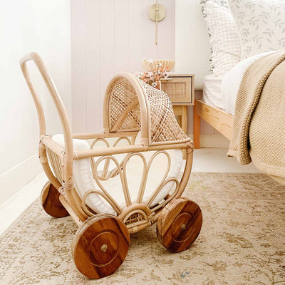 Luna Petite Rattan Doll Pram