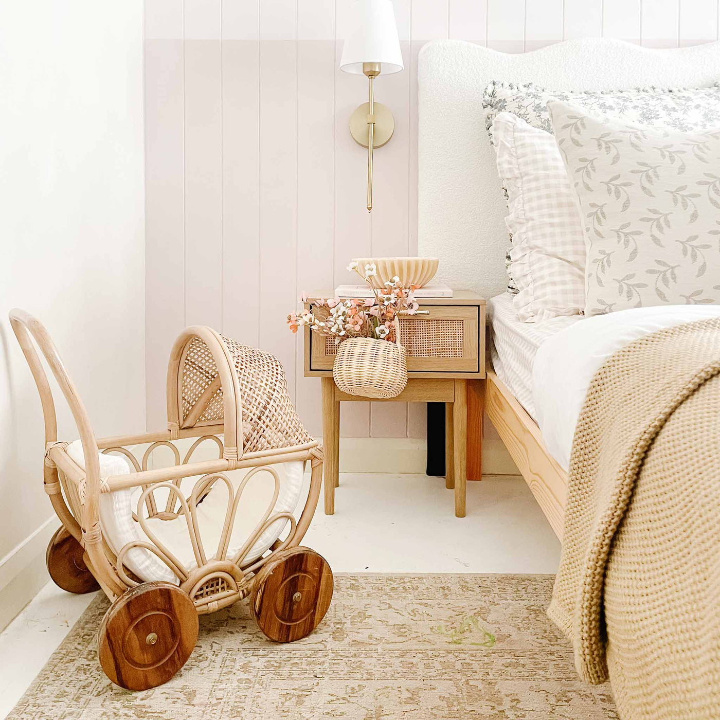 Luna Petite Rattan Doll Pram