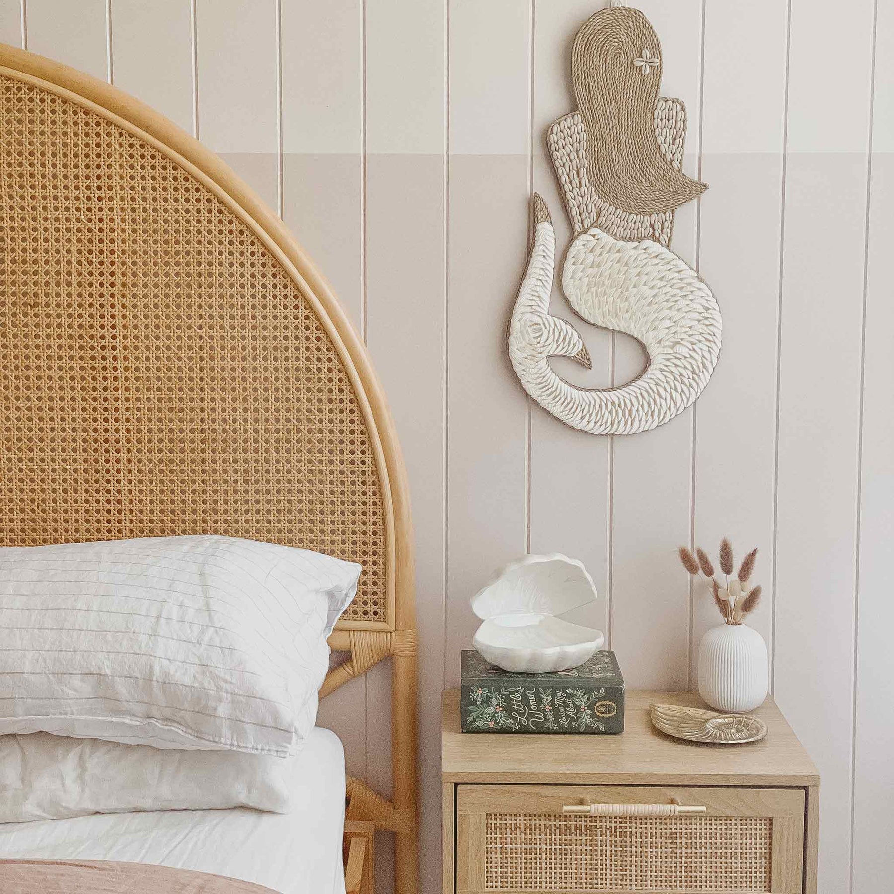 Shell Wall Hanging Shell Mermaid Wall Hanging - Shell Decor – Stitch & Straw