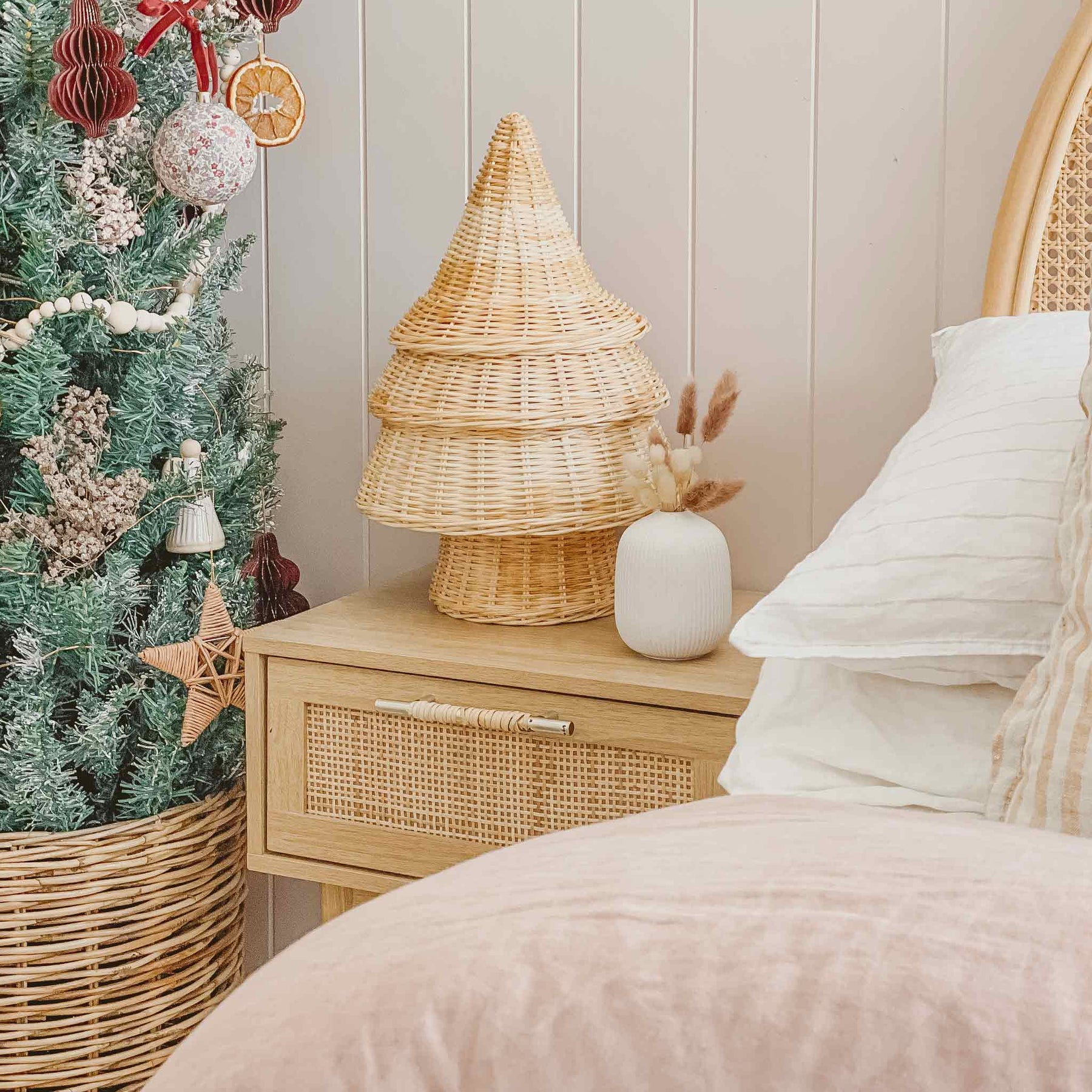 Tree Hanging Rattan Rattan Christmas Tree - Festive Decor – Stitch & Straw