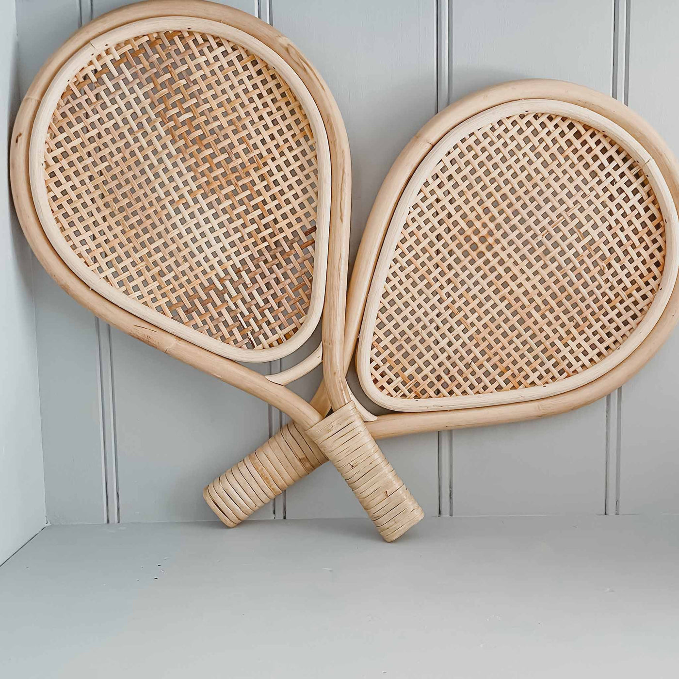 Rattan Tennis Racket - Set of 2
