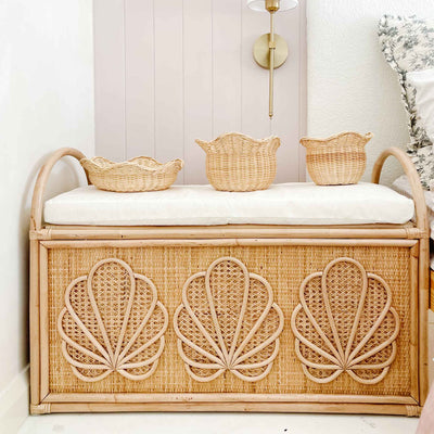 Scalloped Harmony 3-Pack Rattan Baskets