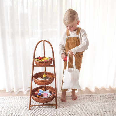 Rattan Toy Grocer Stand - Round