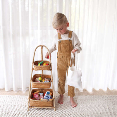 Rattan Toy Grocer Stand - Square