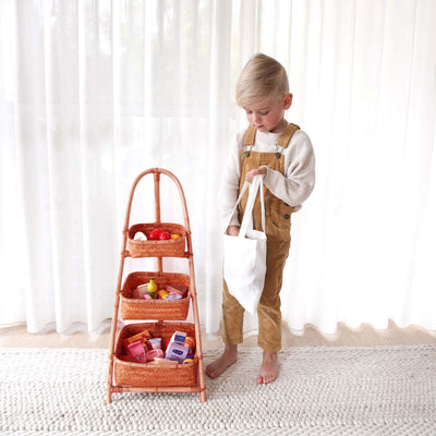 Rattan Toy Grocer Stand - Square