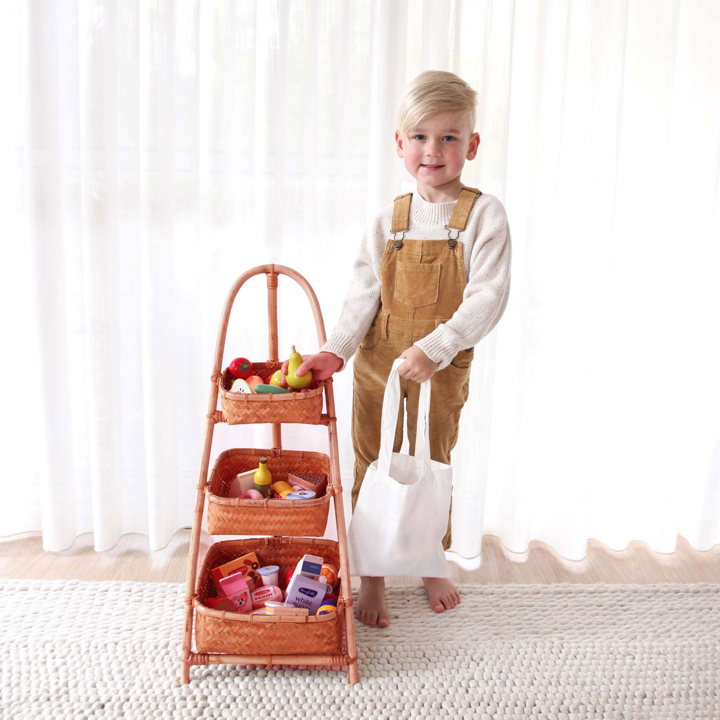 Rattan Toy Grocer Stand - Square