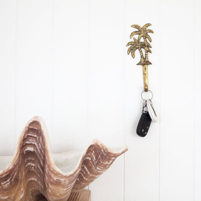 Tropicana Palm Tree Brass Hook