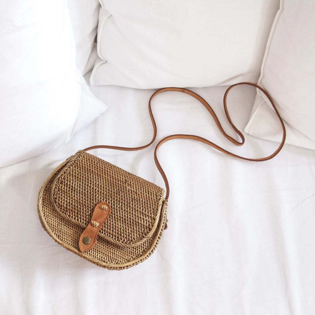 Cali Saddle Rattan Crossbody Bag Stitch Straw Australia Stitch Straw Australia