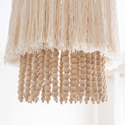 Dalila Cotton Wood Bead Chandelier