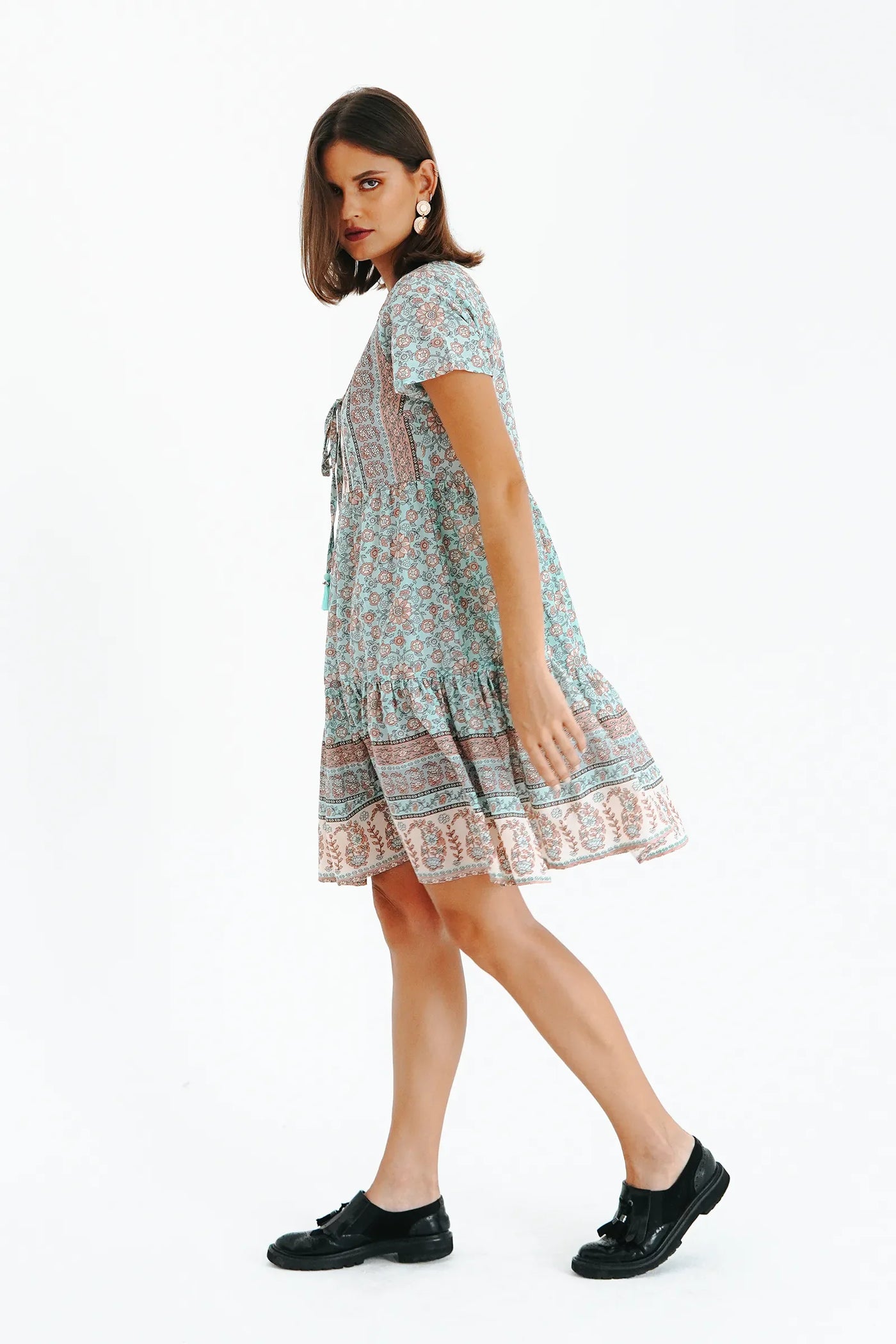 Turquoise flowy dress deals