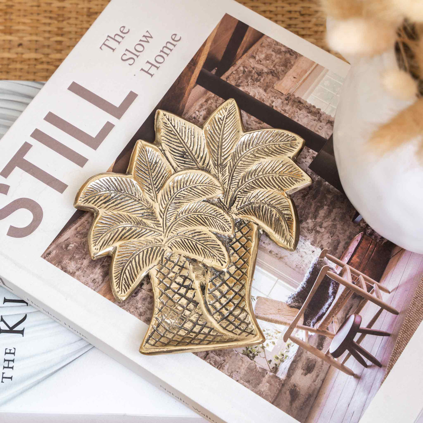 Palm Tree Brass Trinket Dish