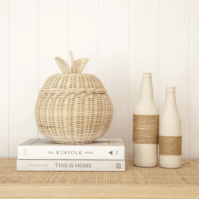 Rattan Apple Shape Basket With Lid