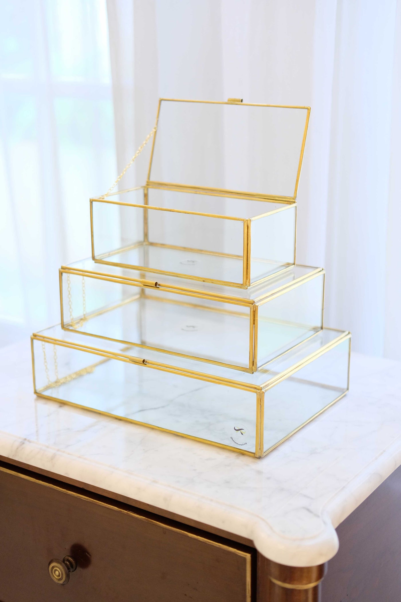 Rectangle Brass & Glass Box